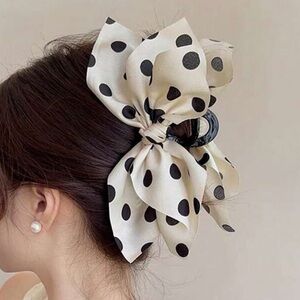 Polka Dot Fabric Hair Clip